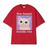 The Beast Inside Me Funny Cursed Cat Meme T Shirt Unisex Unisexs Fashion Casual 100 Cotton Tshirts Summer Comfort Cartoon Tshirt