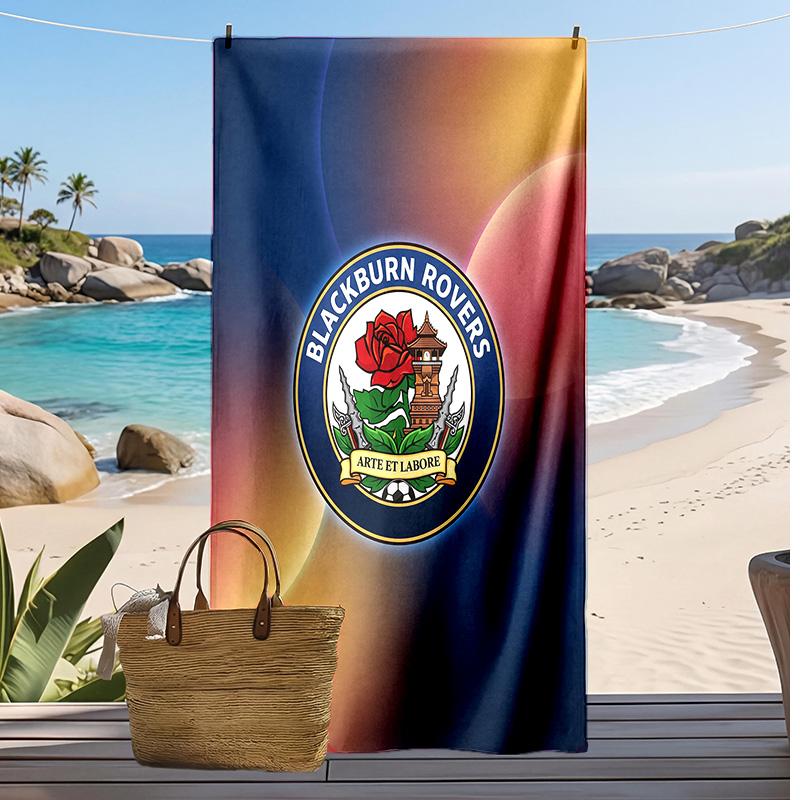 Blackburn Rovers Football Print Beach Towel, Large Soft Quick Dry Towel for Beach Camping Swimming