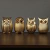 Resin Owl Statue Cute Golden Owl Figurines Nordic Home Decoration Animal Sculpture Crafts Interior Living Room Desktop Ornaments