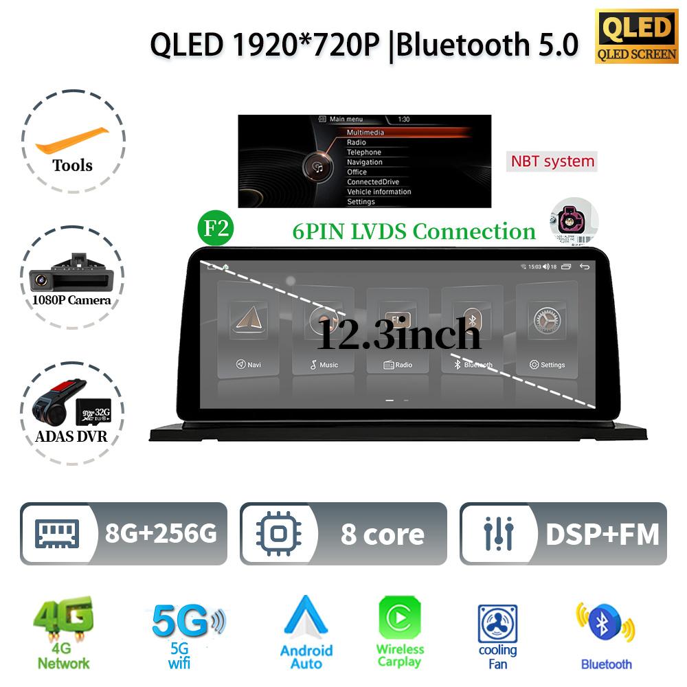 12,3" для BMW 5 серии F07 GT 2011-2017 Android 14 автомобильное радио мультимедиа стерео 4G GPS навигация WIFI беспроводной BT CarPlay экран