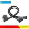 SATA на 2 (3 / 4 / 5) Кабель-адаптер питания вентилятора X 4-pin, в черной оплетке, для компьютерных вентиляторов охлаждения, от разъема питания SATA ATX 15-Pin