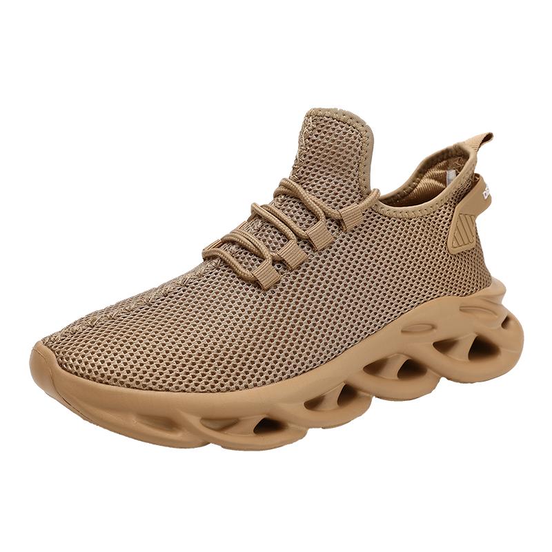 Мужские новые дышащие повседневные спортивные кроссовки с сетчатой поверхностью для бега на весну и лето с мягкой подошвой большого размера с низким верхом