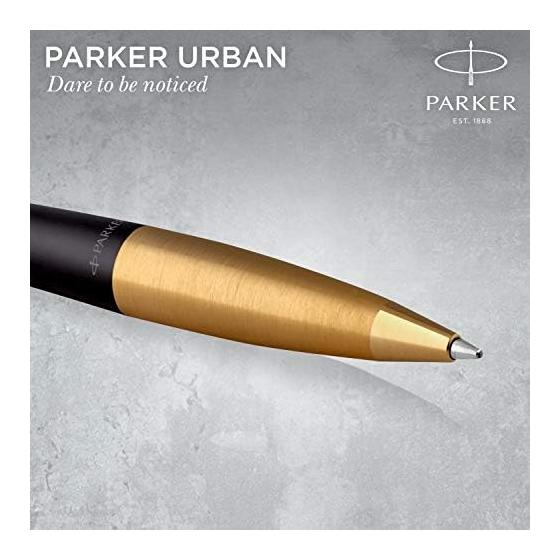 Шариковая ручка PARKER Urban, Матовый черный GT, Средний стержень, Чернила на масляной основе, В подарочной упаковке, Оригинальный продукт S0735820