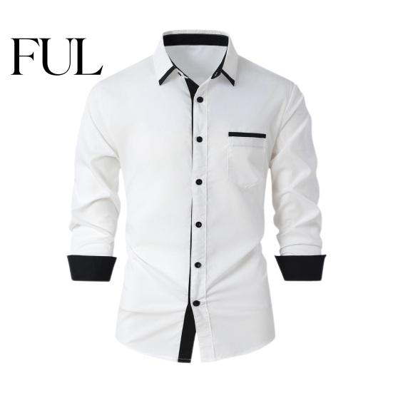Colorblock Men Dress Shirt Spring Plaid Print Single-breasted Slim Fit Long Sleeve Turn-down Collar Buttons Streetwear Casual Business Cardigan Coat