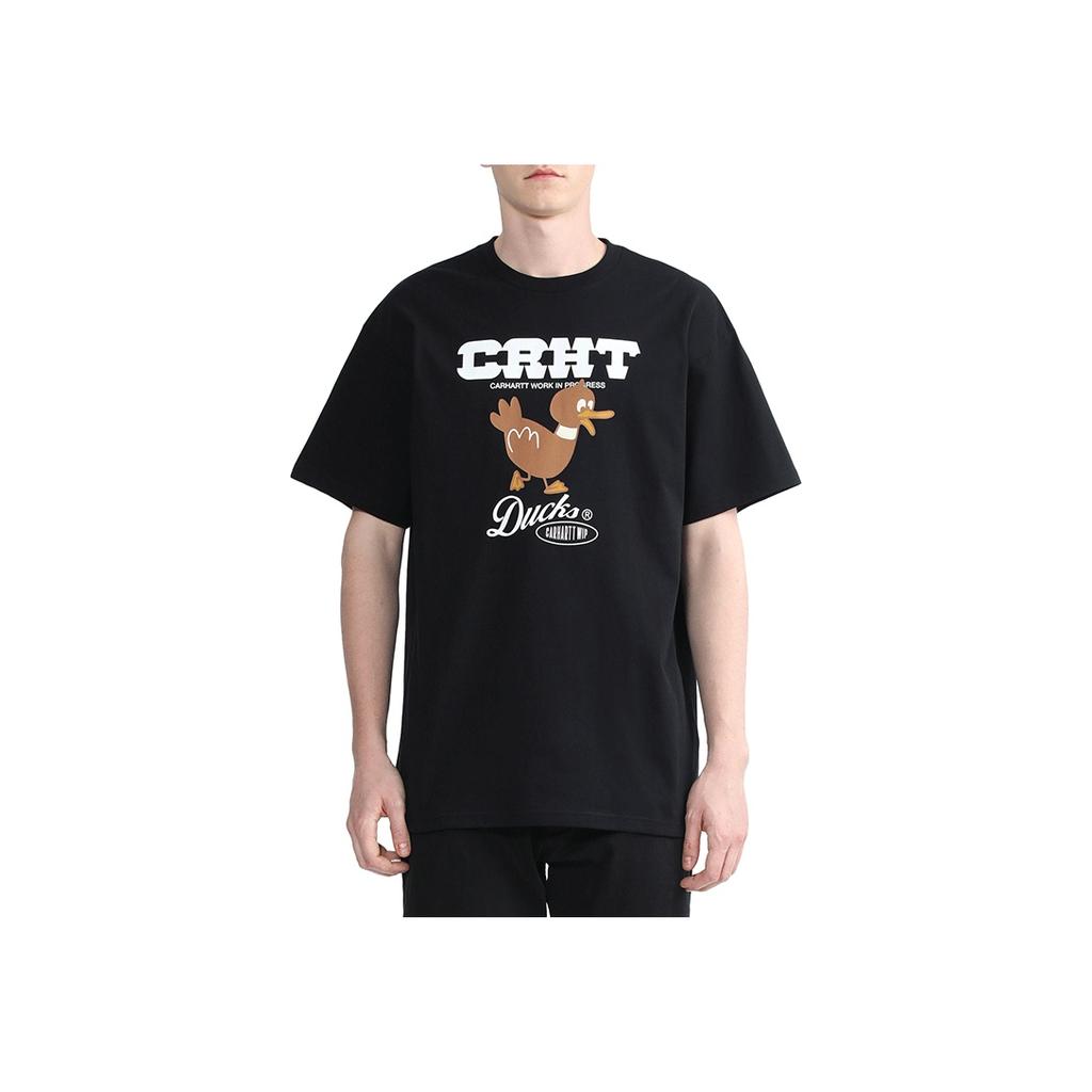 Carhartt WIP Мужская футболка с принтом логотипа, короткий рукав, черная CHXTEA221018I-BKX