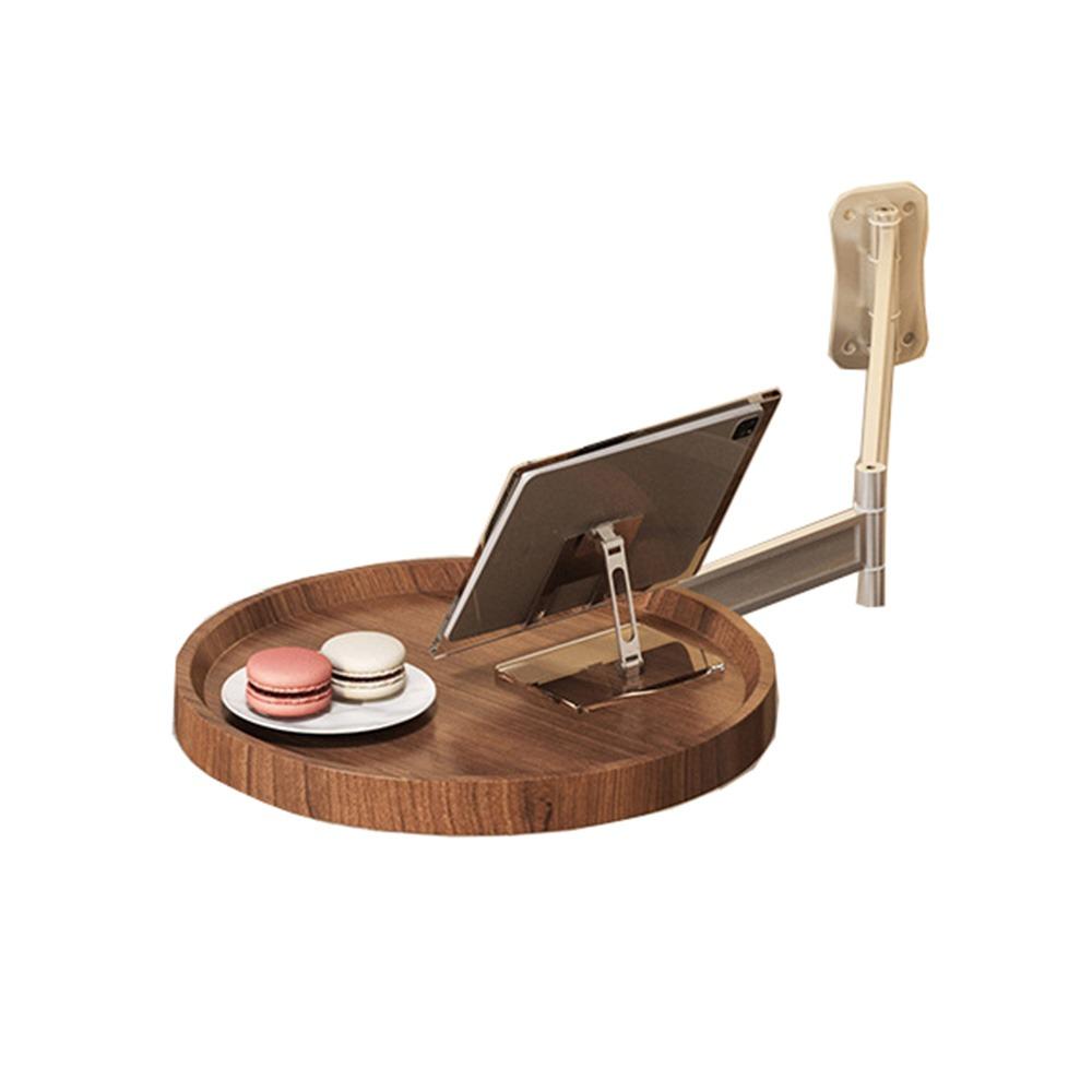 Wall Mounted Foldable Small Tea Round Tables Multi-Purpose Space Saving Bedside Storage Rack Large Load Bearing Flexible