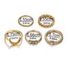 5pcs Crystal Finger-ring Set Bohemian Moon Midi for Women Brief Jewelry Gift