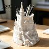 Фэнтезийный Декор Стола Форма Замка Держатель для Ручек, 3D Печатный Органайзер для Ручек, Карандашей, Держатель для Кистей для Макияжа, Декоративный Стаканчик для Хранения Карандашей Домашний Офис