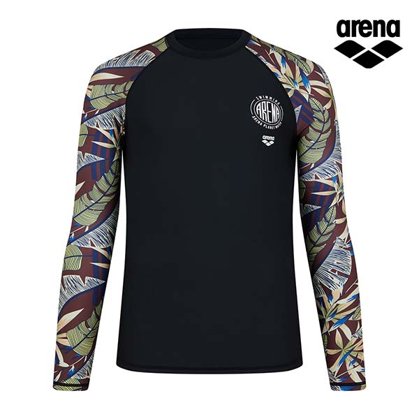Alena Мужская пляжная футболка с длинным рукавом Reef Leisure Rash Guard A4Bm1Pr06Blk