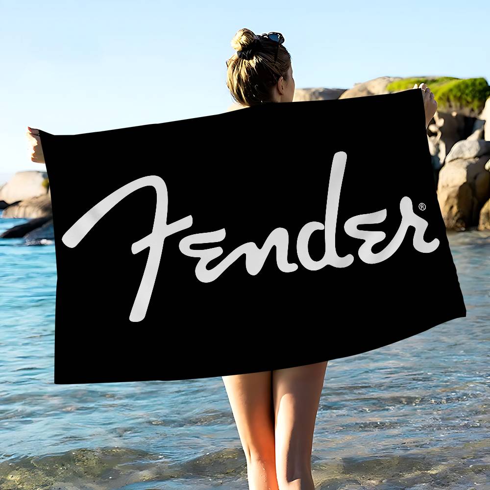 F-Fenders Гитара Тематическое Микрофибровое Печатное Пляжное Полотенце Альпинизм Йога Пляж Плавание Бег Впитывающее Мягкое Полотенце