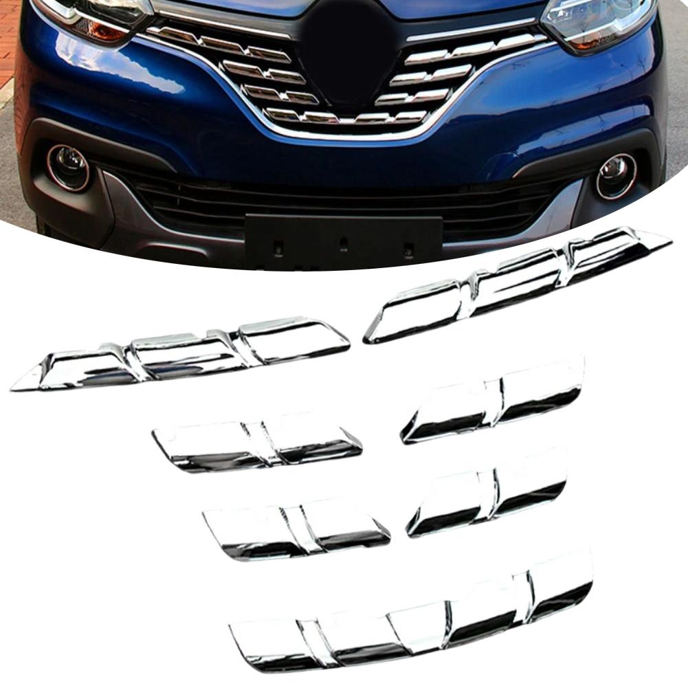 Накладка на решетку воздухозаборника из АБС-пластика для Renault Kadjar 2016 2017 2018, передняя верхняя и нижняя сетчатая защитная накладка, сменная отделка