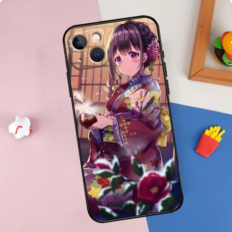Чехол для мобильного телефона Apple IPhone15, чехол для мобильного телефона с японской анимацией Geisha, защитный чехол от падения с рисунком, защитный чехол для мобильного телефона Huawei