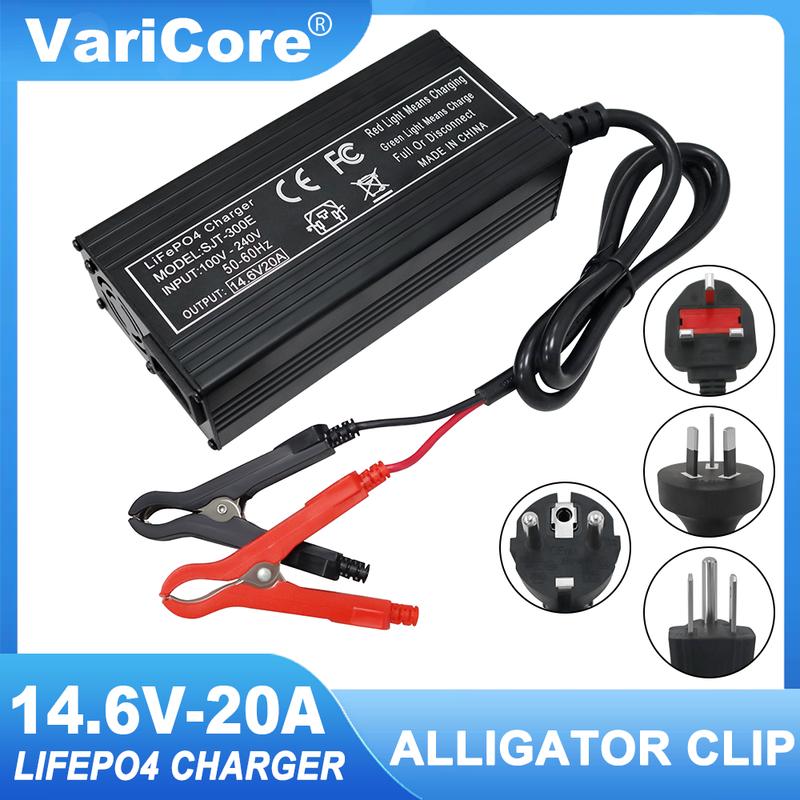 Умное зарядное устройство VariCore 14.6V 20A/10A для аккумуляторов Lifepo4 110-220V 4S 12V, мощное зарядное устройство для литий-железо-фосфатных аккумуляторных сборок