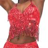 Stage Sequin Nightclub Tassel Performance Top Halter Bra Show Costumes Belly Dance Bra