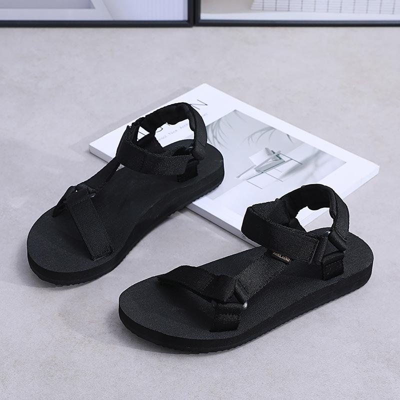 Новые летние цветные сандалии с ремешками женские универсальные с плоской подошвой нескользящие повседневные уличные спортивные повседневные пляжные туфли