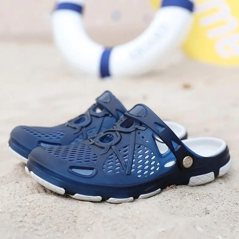 Модные шлепанцы Мужская обувь Мужские тапочки С отверстиями Полусабо Ева ПВХ Уличные Пляжные Элегантные Удобные Дешевая обувь Ликвидация Дизайнерская Роскошная