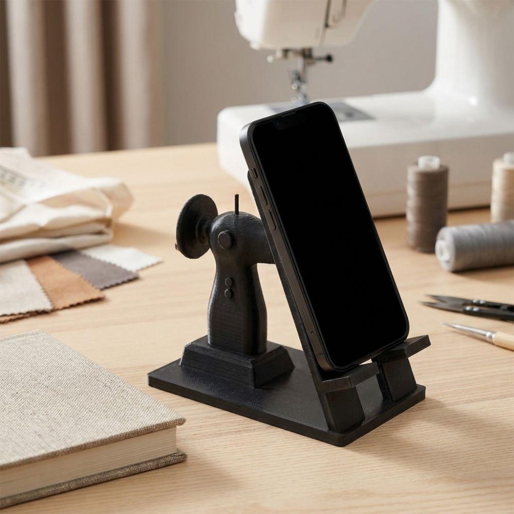 Vintage Sewing Machine Phone Stand 3D Printed Desk Decor Phone Holder Sewing Lover Gifts