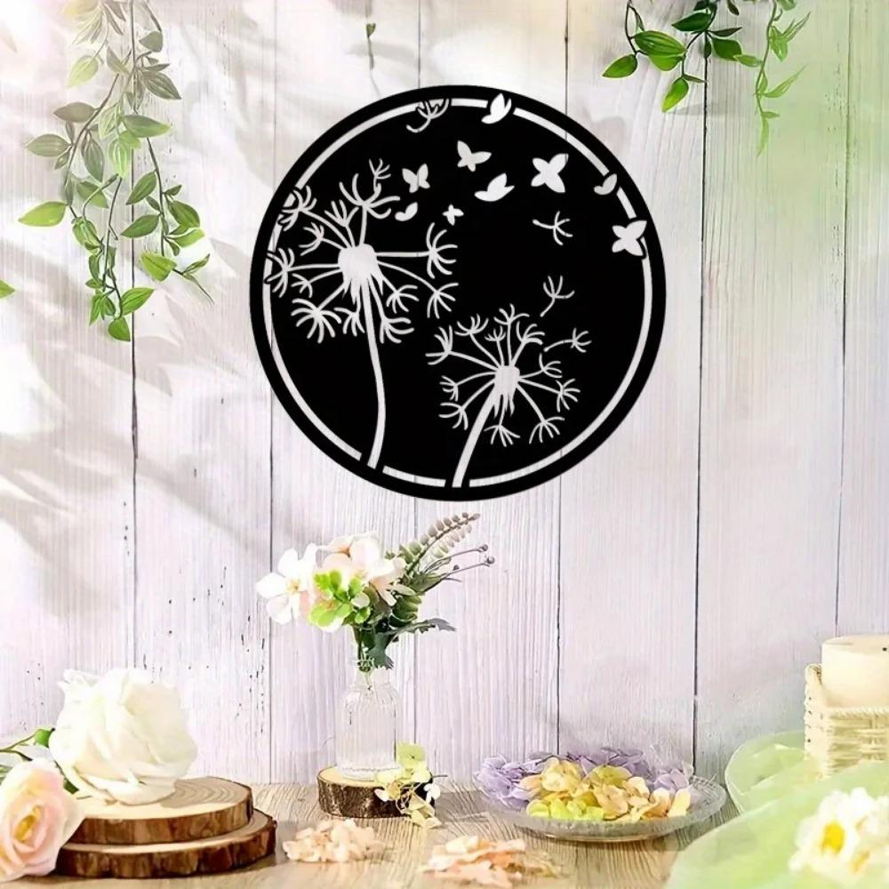 1pc Dandelion Metal Hanging Art Visual Wall Décor for Outdoor Spaces, Elegant Metal Crafts, Ideal for Holiday Gifts