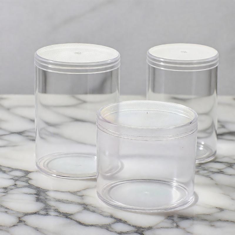 Cylindrical Transparent Box Jewelry Packaging Box Transparent Moisture-proof Jar Round Packaging Jar