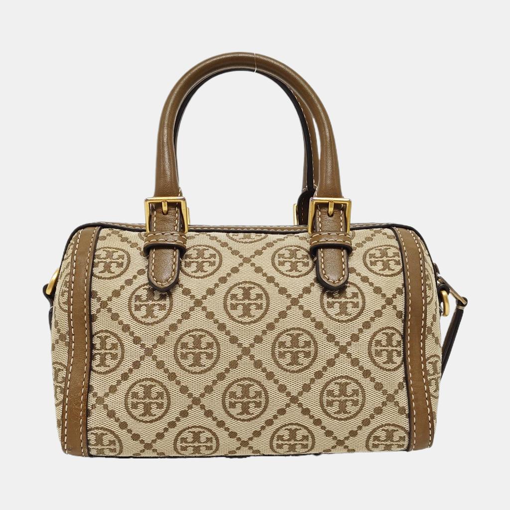 [Pre-Owned] T Monogram All Over Print Zipper Closure Fabric And Leather Boston Bag Mini - Very Good #1FFBLKF