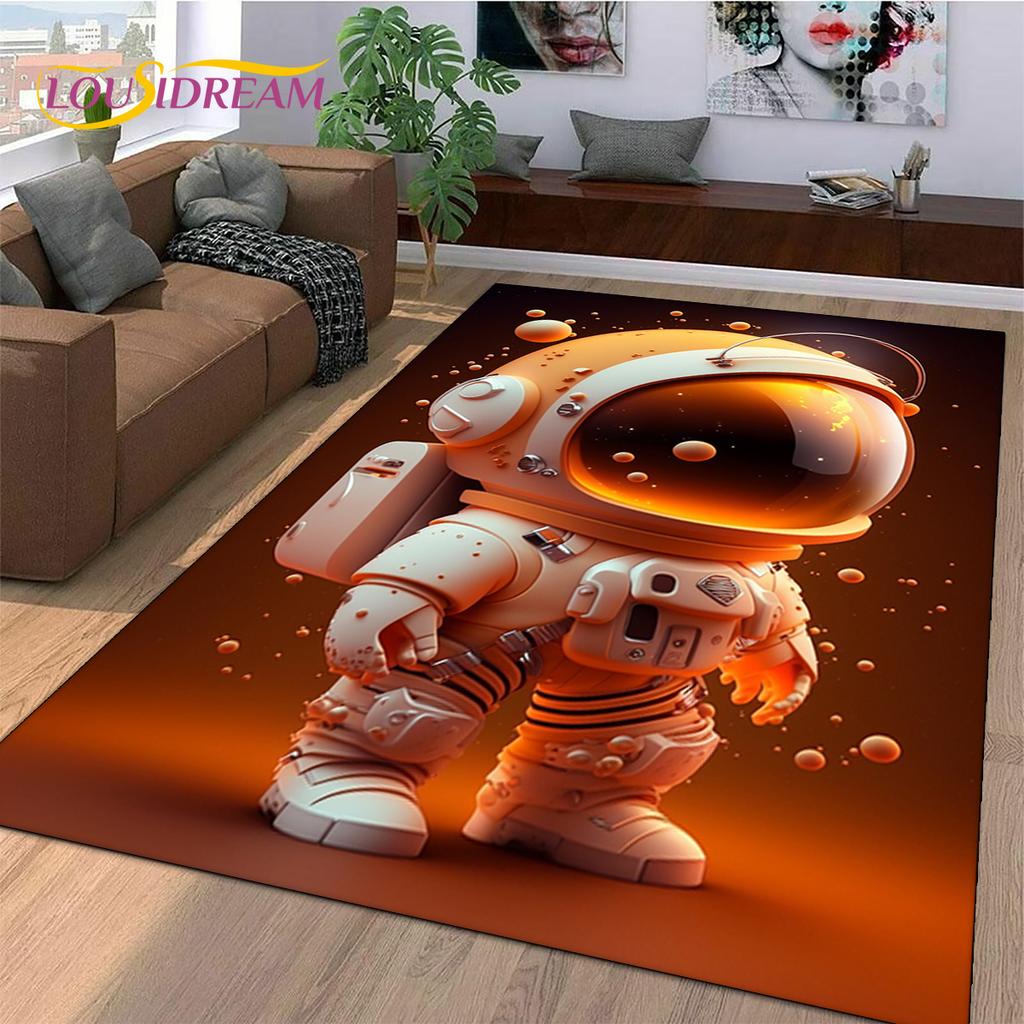 Космический Космонавт Мультяшный 3D Ковер Вселенная для Гостиной Спальни, Нескользящий Коврик для Дивана Прихожей Дети