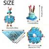 2Pcs/Set Hat and Tutu Collar Lawn Goose Clothes Colorful Pom-Pom Goose Clothes  Farmhouse Style