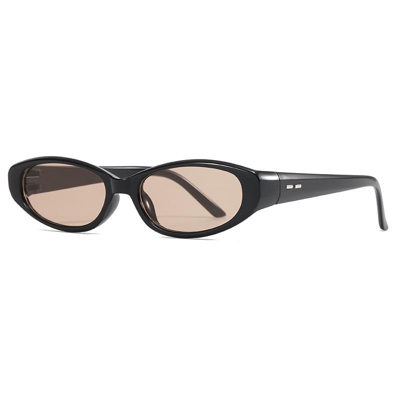 European and American oval small frame sunglasses men's and women's fashion retro women's high-end sunglasses women's UV protection S