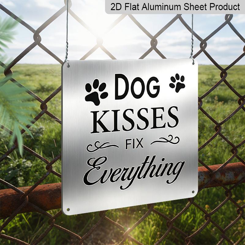 2D Flat, 1pc Vintage Aluminum Dog Paw Decoration Plaque - Cute Puppy Wall Decor Suitable for Farmhouse, Porch, Garden - Dog-Themed Outdoor