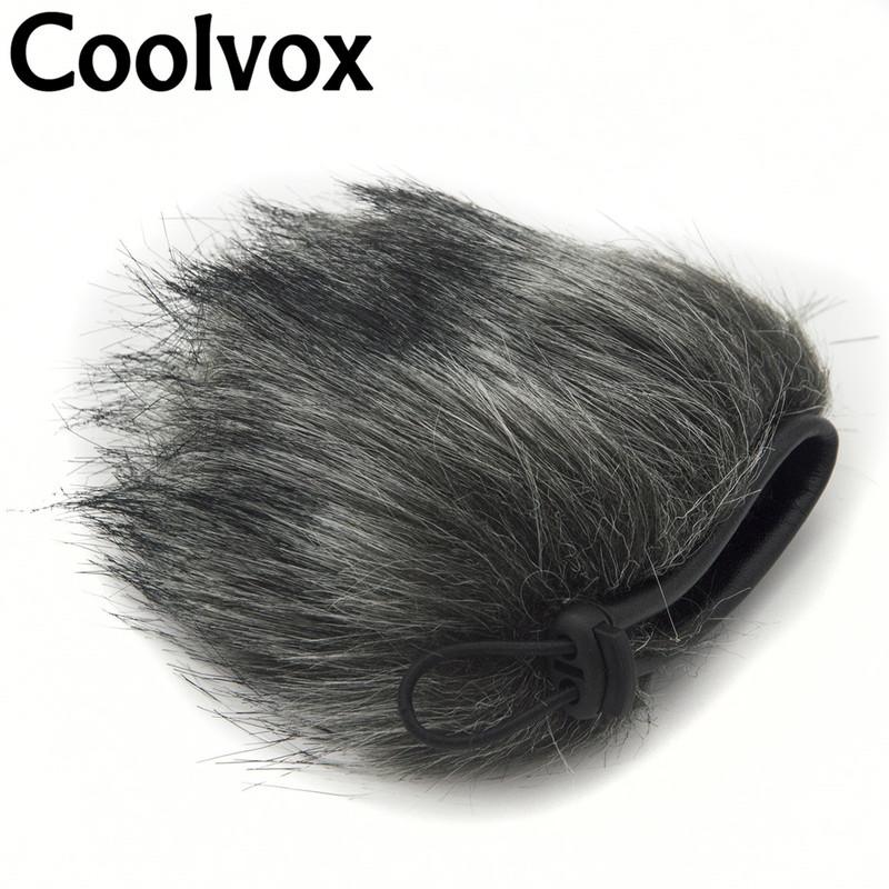 Coolvox Outdoor Audio Artificial Fur Wind Microphone Cover Muff Windscreen Sleeve Shield for Zoom H1 Digital Recoder 65mm*110mm