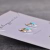 Natural Turquoise studs earrings Turquoise small studs for women Blue turquoise earrings Sterling silver marquise studs Unique gift idea