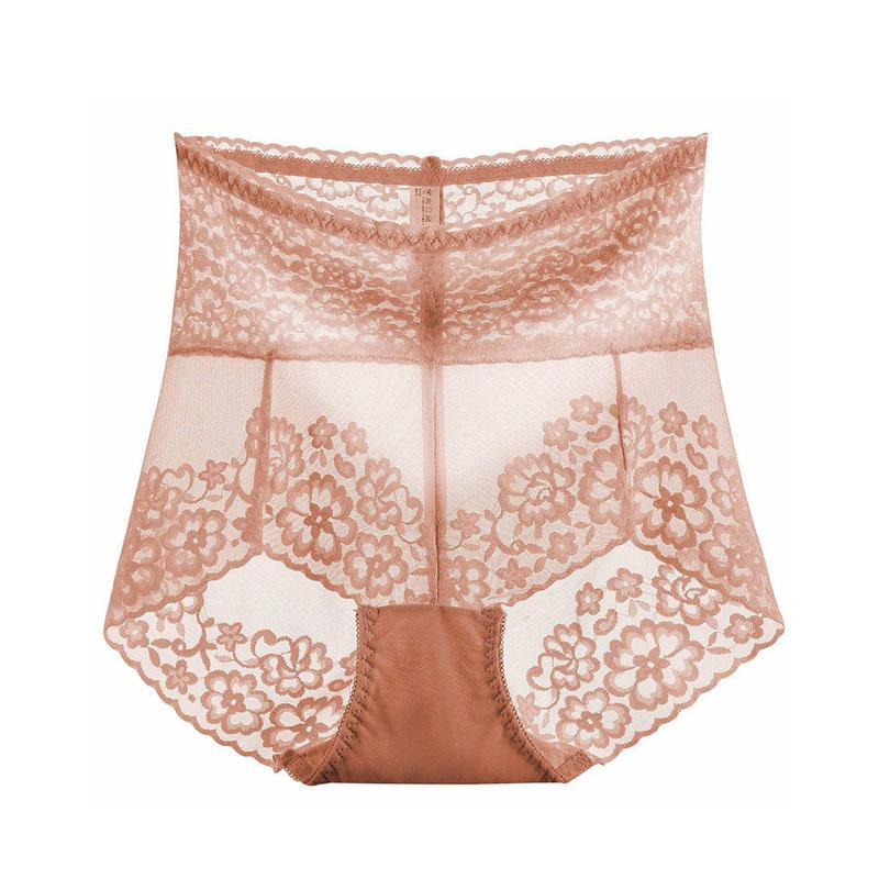 Sexy Large Underwear for Women's Ice Silk Traceless Breathable High Rise Sports Lace Panel Women's Triangle Pants