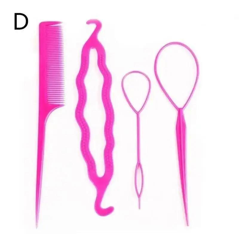 4 Pcs Headgear Disc Hair Set Style Hair Extension Pin Hairs Stick Pointed Tail Comb Disc Hairs Set Braiders Styling Tools