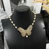 Новый Горячий Бренд Винтажное Женское Ожерелье Роскошные Ювелирные Изделия Для Женщин Подарок Мода Дизайнерский Кулон Типа Бабочка Жемчужная Цепочка Чокер