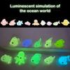 10 Pcs Creative Luminous Mini Fish Toys Dolls Glowing Home Garden Decoration Cartoon Color Ornaments Micro Landscape Decoration