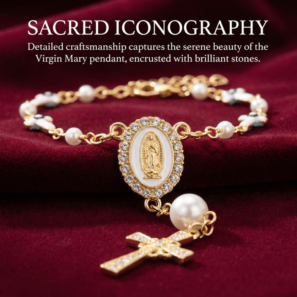 Adjustable Women's Hand Bracelet Bangle Prayer Bracelet Cross Pendant Bracelet Hand Accessory