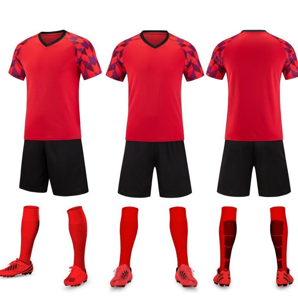 Summer Short Sleeve Adult Kids Team Competition Team Uniform Sports Set Men'S And Women'S Soccer Uniform Jersey 612