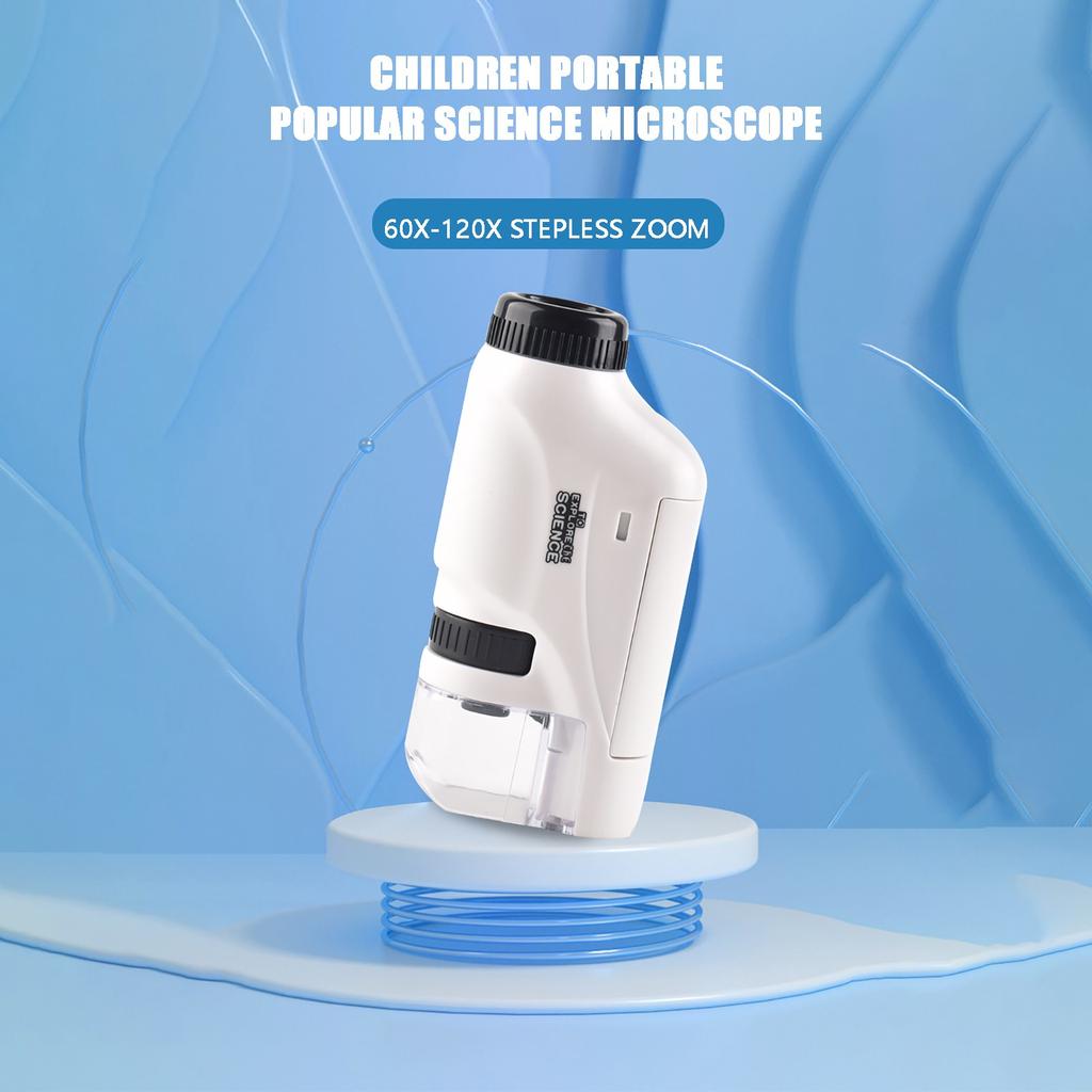 Portable Handheld Children's Microscope Toy with Optical Lens for Educational Science Exploration and Outdoor Observation Tool for Kids