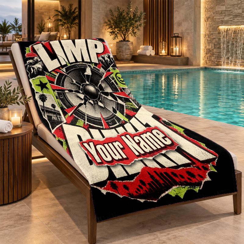 Custom Name Limp Bizkit Beach Towel Personalized Text Soft Towel Swimming Travel Bath Gift