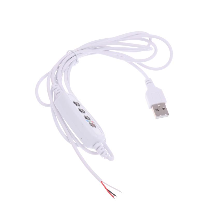 USB Timer Dimmer Switch Controller 2Meter Cable, Dual Color Inline Dimmer for Plant Grow Light LED Strip Aquarium Light