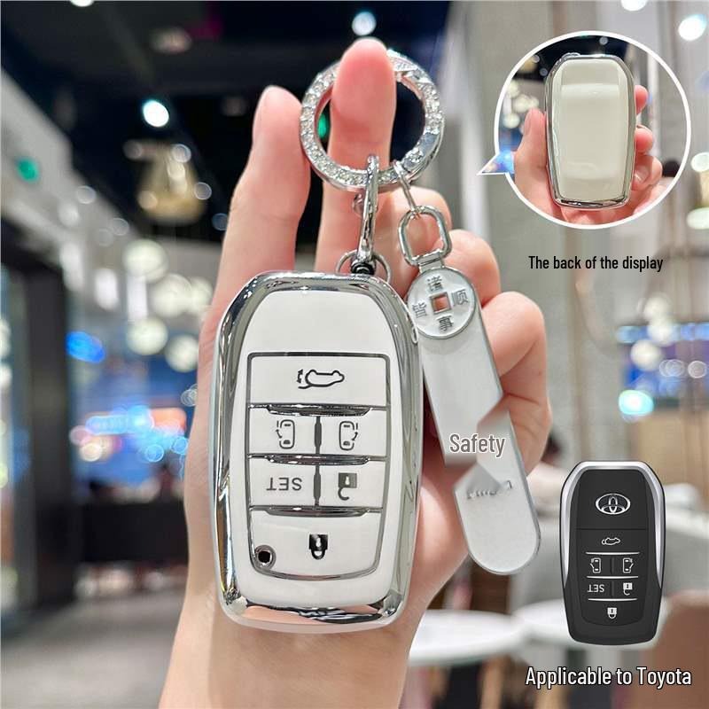 Silver Edge Key Case for Toyota Models: Corolla, RAV4, Camry, Vios, Highlander