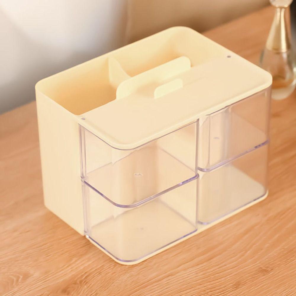Multi Grid Stationery Storage Box Large Capacity Makeup Brush Holder Durable Pen Container Student