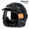 3C Certified Retro Style 3/4 Motorcycle Helmet Men Women ABS Half With Bluetooth Compatible Visor Options