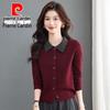 Pierre Cardin Women's Autumn Polo Collar Long-Sleeve Knit Top