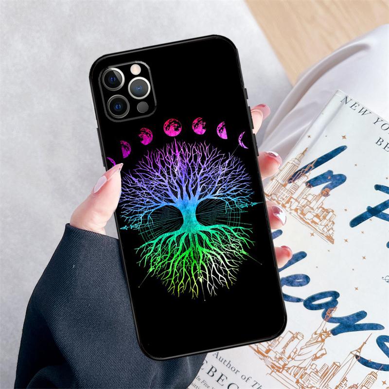 Чехол для телефона "Древо Жизни Космическая Галактика Звезды" для iPhone 16 Pro Max 11 12 13 Mini 14 15 Pro Max 15 16 Plus XR 16e Обложка Coque