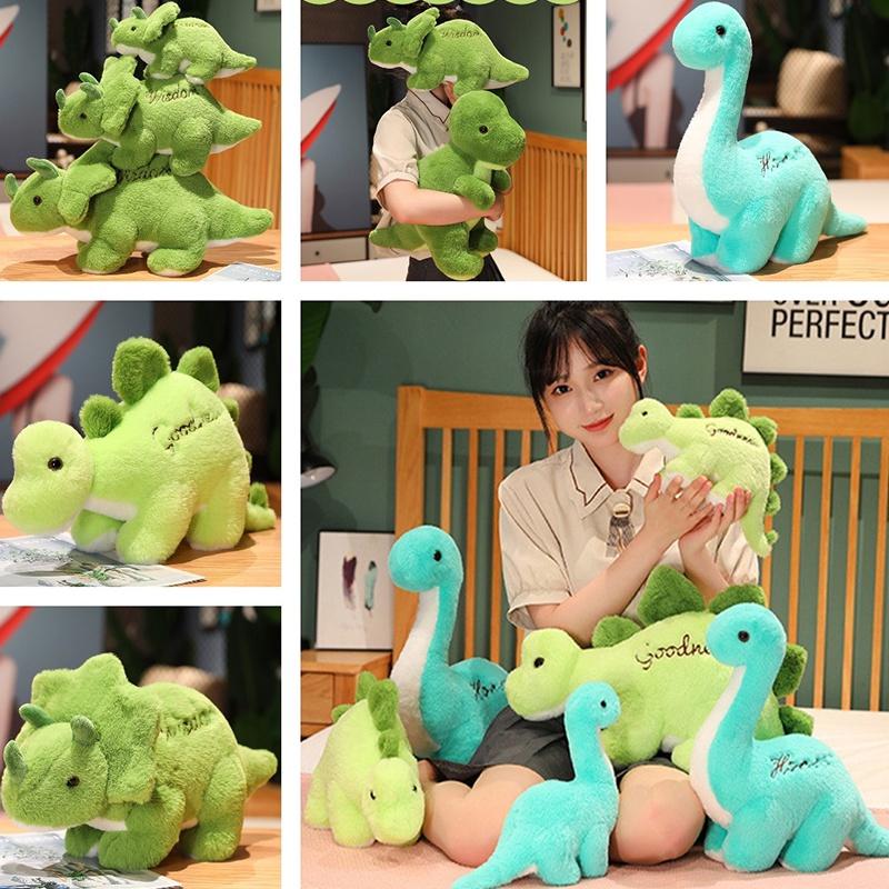 Large Size Jurassic Dinosaur Park Plush Toy Green Stegosaurus Triangular Dragon Tyrannosaurus Rex Cartoon Stuffed Animal