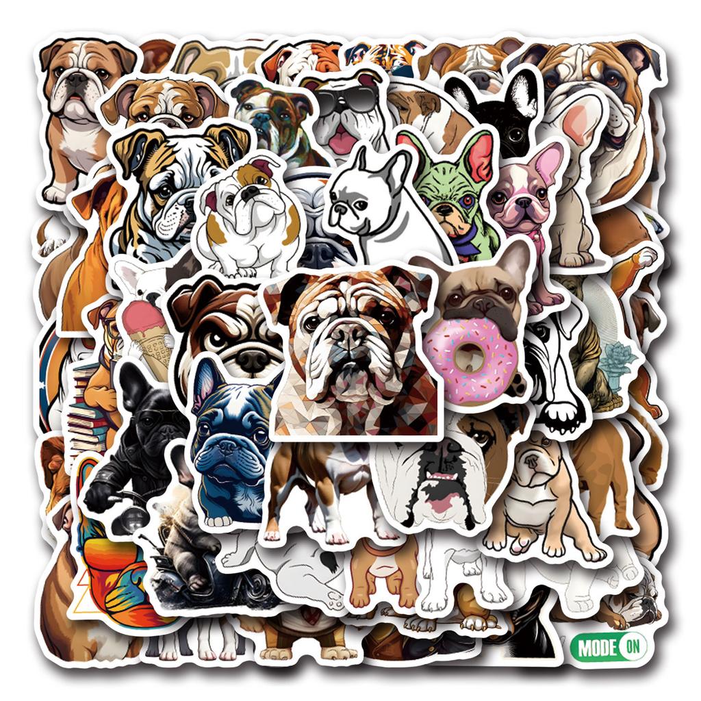 55 Новых стикеров граффити с бульдогом для украшения блокнота, чемодана, мобильного телефона, DIY стикеры