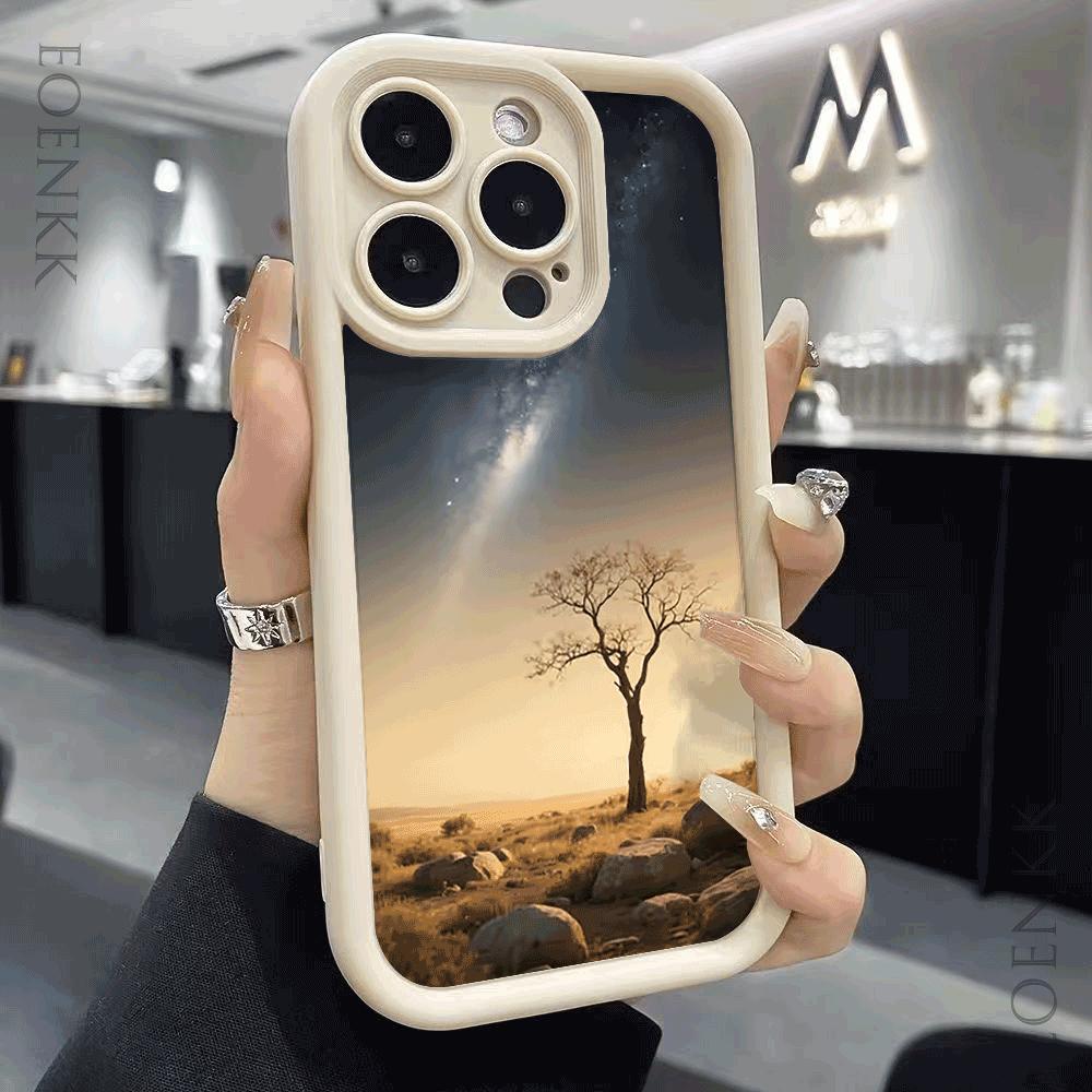 Ударопрочный чехол для телефона Xiaomi Redmi Note 14 13 12 11 10 9 8 7 Pro/Plus Защита от падения Одинокое Звездное Небо Дерево Защитная крышка