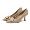 5-Pointed Thin Heel Square Buckle Shoes Women's New Sexy High Heels Women's Professional Commuter Work Shoes