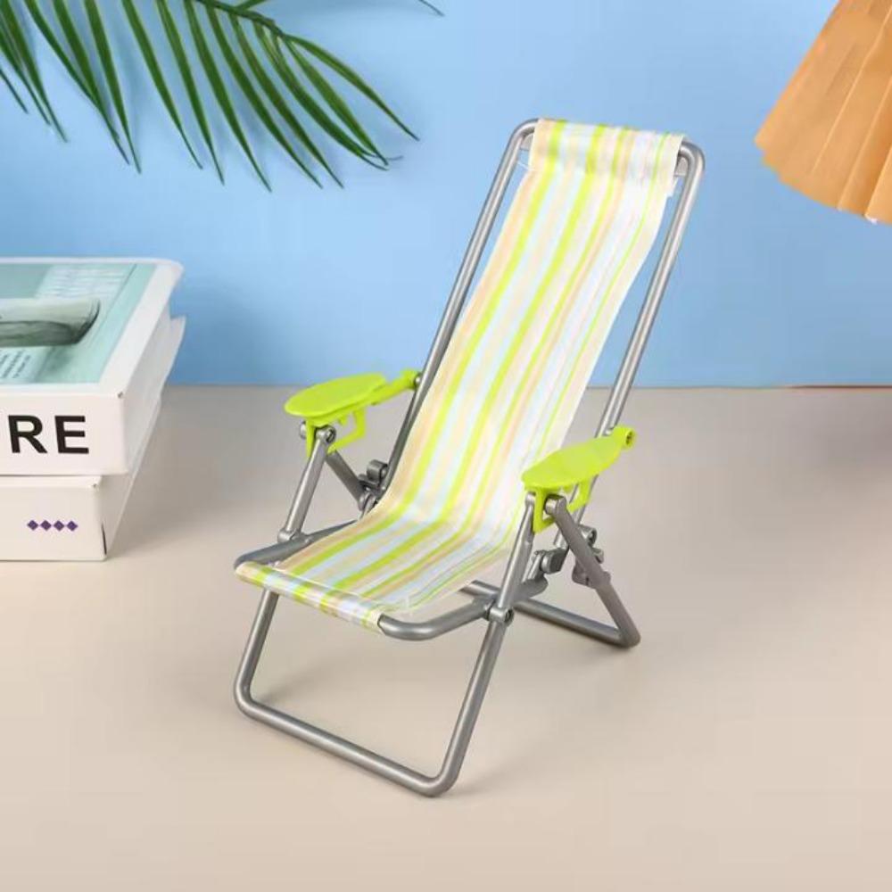 4 Colors Foldable Beach Chair Model Mini Dolls House Furniture Decoration Outdoor Dollhouse