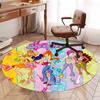 Custom Name Winx Club Printed Round Rug Carpet Chair Rug Area Rug Entryway Doormats,for Office Chair Living Room Bedroom Kitchen Room.